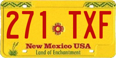 NM license plate 271TXF