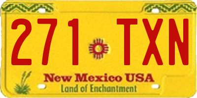 NM license plate 271TXN