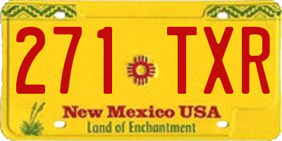 NM license plate 271TXR