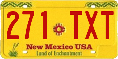 NM license plate 271TXT