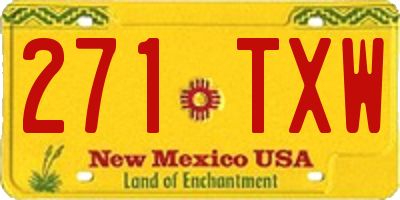 NM license plate 271TXW