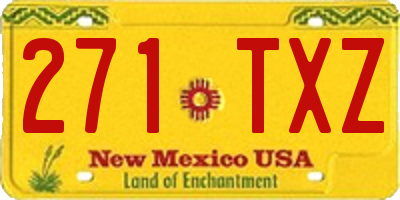 NM license plate 271TXZ