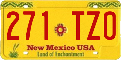 NM license plate 271TZO