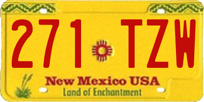 NM license plate 271TZW