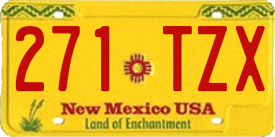 NM license plate 271TZX