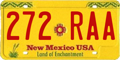 NM license plate 272RAA