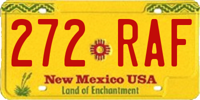 NM license plate 272RAF