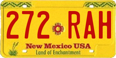 NM license plate 272RAH