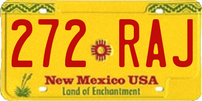 NM license plate 272RAJ