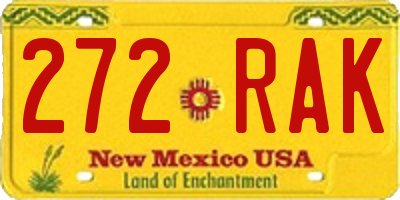 NM license plate 272RAK