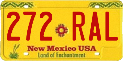 NM license plate 272RAL