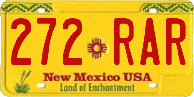 NM license plate 272RAR