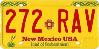 NM license plate 272RAV