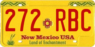 NM license plate 272RBC