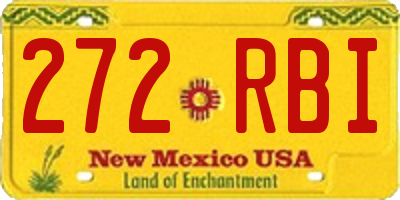 NM license plate 272RBI