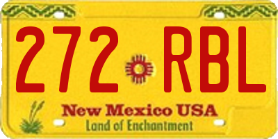 NM license plate 272RBL