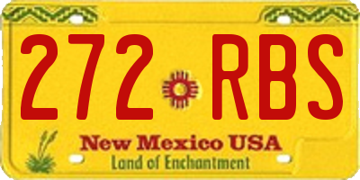 NM license plate 272RBS