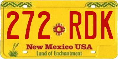NM license plate 272RDK