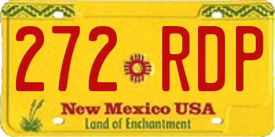 NM license plate 272RDP