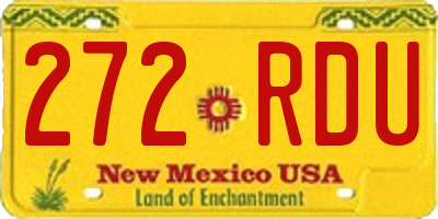 NM license plate 272RDU