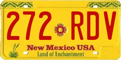 NM license plate 272RDV