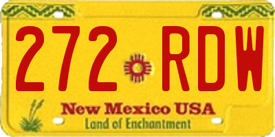 NM license plate 272RDW