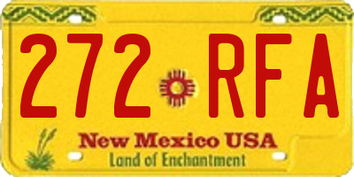 NM license plate 272RFA