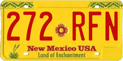 NM license plate 272RFN