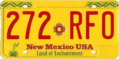NM license plate 272RFO