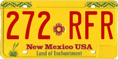 NM license plate 272RFR