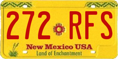 NM license plate 272RFS