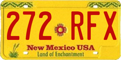 NM license plate 272RFX