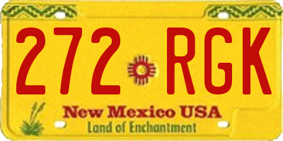 NM license plate 272RGK