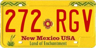NM license plate 272RGV