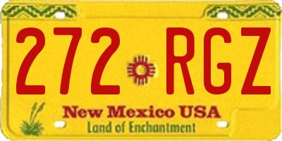 NM license plate 272RGZ