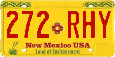 NM license plate 272RHY