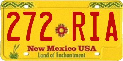 NM license plate 272RIA