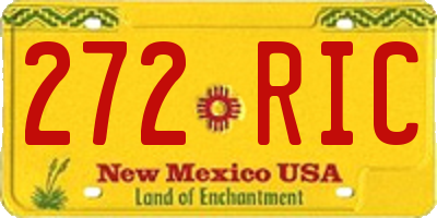 NM license plate 272RIC