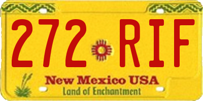 NM license plate 272RIF