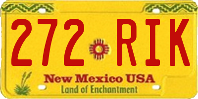 NM license plate 272RIK