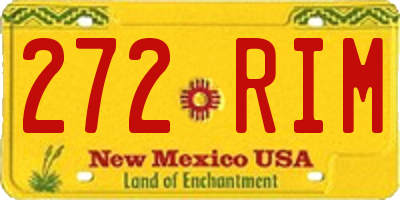 NM license plate 272RIM