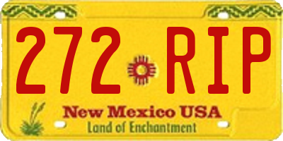 NM license plate 272RIP