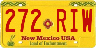 NM license plate 272RIW