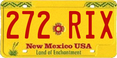 NM license plate 272RIX
