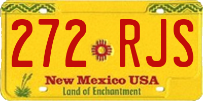 NM license plate 272RJS