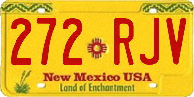 NM license plate 272RJV