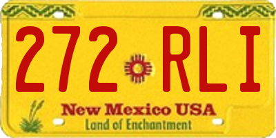 NM license plate 272RLI
