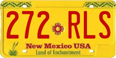 NM license plate 272RLS