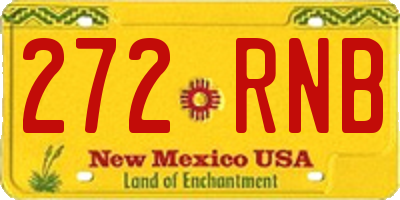 NM license plate 272RNB