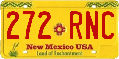 NM license plate 272RNC